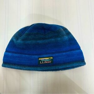 L.L Bean Unisex Boys Girls Blue Soft Warm Fleece Kids Medium Winter Hat Beanie